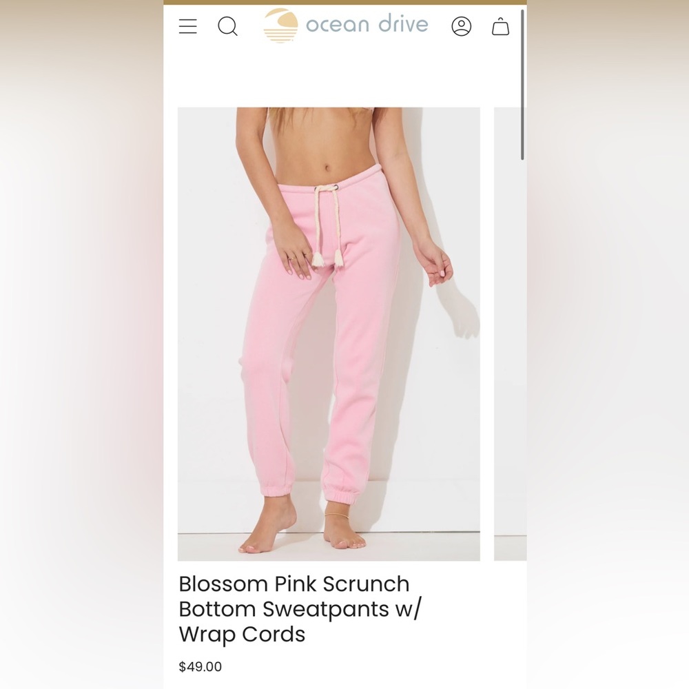 Ocean Drive Pink Sweatpants